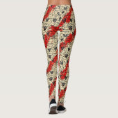 Leggings Motif de cœur moderne avec fond de script (1) (Dos)