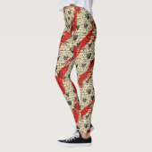 Leggings Motif de cœur moderne avec fond de script (1) (Gauche)