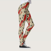 Leggings Motif de cœur moderne avec fond de script (1) (Droite)