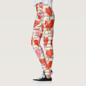 Leggings Motif de cœur moderne avec fond de script (12) (Gauche)