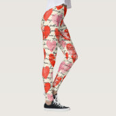 Leggings Motif de cœur moderne avec fond de script (12) (Droite)