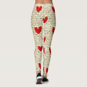 Leggings Motif de cœur moderne avec fond de script (15) (Dos)