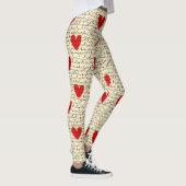 Leggings Motif de cœur moderne avec fond de script (15) (Droite)