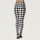 Leggings Motif de coeur noir et blanc moderne (Dos)