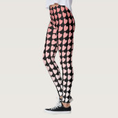 Leggings Motif de coeur rose et noir Fille rayée (Gauche)