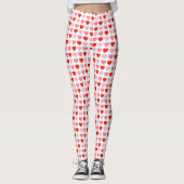 Leggings Motif de coeur rose et rouge Valentine Love (Devant)