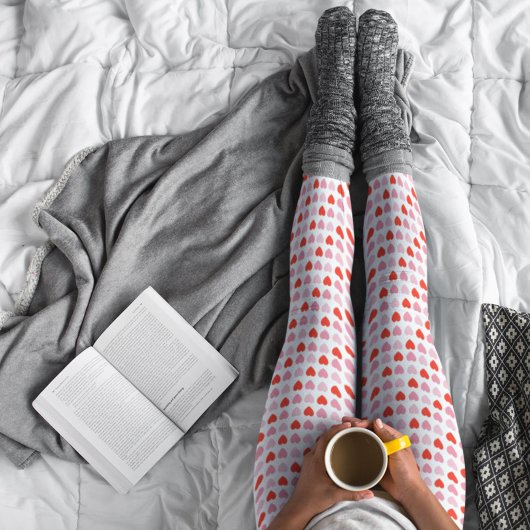 Leggings Motif de coeur rose et rouge Valentine Love