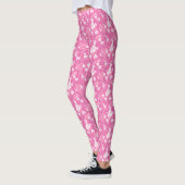 Leggings Motif de coeur rose floral (Gauche)
