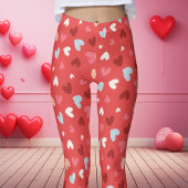 Leggings Motif de coeur rouge et rose de la Saint-Valentin
