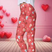 Leggings Motif de coeur rouge et rose de la Saint-Valentin