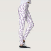 Leggings Motif de coeur violet lié sur blanc (Droite)