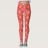 Leggings Motif de coeurs de flocon de neige d'hiver (Devant)