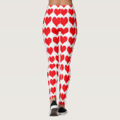 Leggings Motif de cœurs rouges et blancs (Dos)