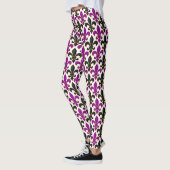 Leggings Motif de conception de fleur de lis baroque noir v (Gauche)