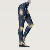 Leggings Motif de conception de lune Sun et Crescent (Droite)