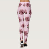 Leggings Motif de conception de rose rose minimal (Dos)