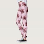Leggings Motif de conception de rose rose minimal (Gauche)