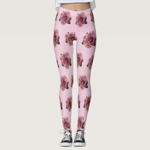 Leggings Motif de conception de rose rose minimal