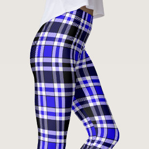 Leggings Motif de conception de tartan en flanelle bleu noi