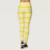 Leggings Motif de conception en chevron zigzag jaune et bla (Dos)
