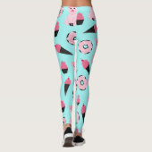 Leggings Motif de cône de crème glacée à la menthe rose (Dos)