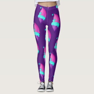 Leggings Motif de cône de glace rose chaud violet féminin m