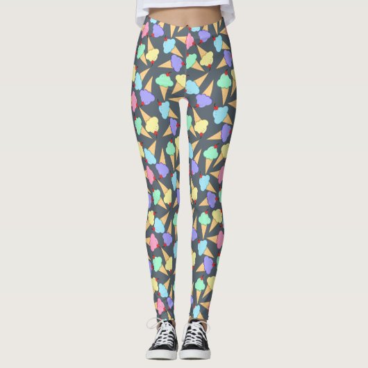 Leggings Motif de cônes de crème glacée mignonne (Devant)