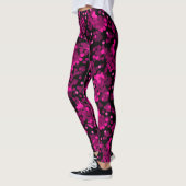 Leggings Motif de confetti à pois rose et bordeaux (Gauche)