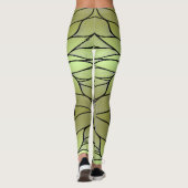 Leggings Motif de congé créatif vert olive (Dos)