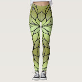 Leggings Motif de congé créatif vert olive (Devant)