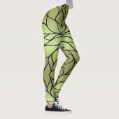 Leggings Motif de congé créatif vert olive (Droite)