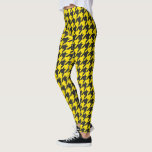 Leggings Motif de contrôle de  de la base de pied jaune<br><div class="desc">Cute Jaune et Noir Houndstooth Check Leggings Motifs</div>