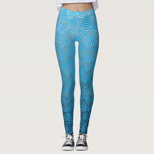 Leggings Motif de coque.04.w. Bleu BG (Devant)