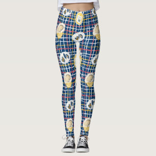 Leggings Motif de coquillages méditerranéens et d'huile d'o