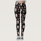 Leggings Motif de coquillages roses - Vibes de plage Design (Devant)