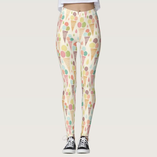 Leggings Motif de cornets de crème glacée (Devant)