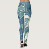 Leggings motif de couleur bleu et gris (Dos)