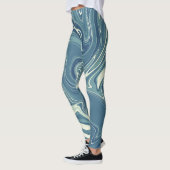 Leggings motif de couleur bleu et gris (Gauche)
