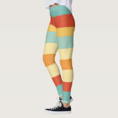 Leggings Motif de couleur rétro rayé (Gauche)