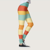 Leggings Motif de couleur rétro rayé (Droite)