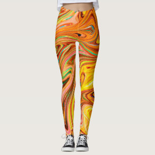 Leggings Motif de couleurs Abstrait dynamique