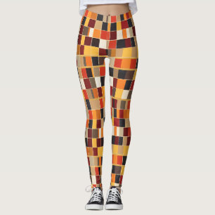 Leggings Motif de couleurs géométriques chaudes