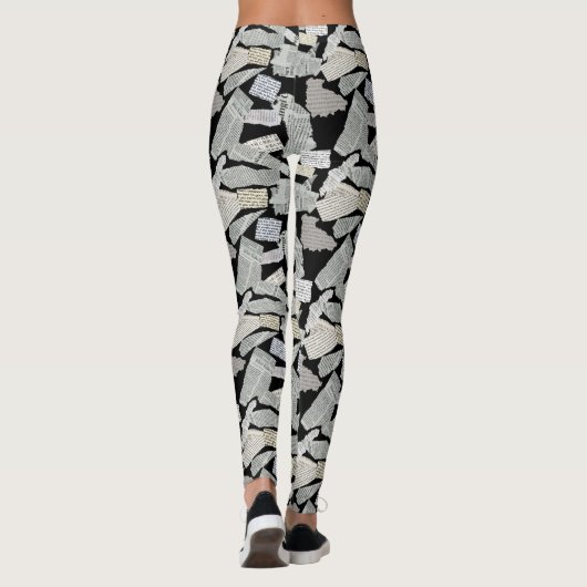 Leggings Motif de coupure de journal 01x4.b (Dos)