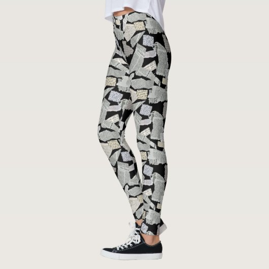 Leggings Motif de coupure de journal 01x4.b (Gauche)