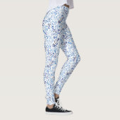 Leggings Motif de courbes d'aquarelle bleu Abstrait (Droite)