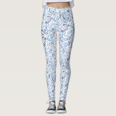 Leggings Motif de courbes d'aquarelle bleu Abstrait (Devant)