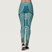 Leggings Motif de courbes Turquoises foncées chic (Dos)