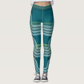 Leggings Motif de courbes Turquoises foncées chic (Devant)