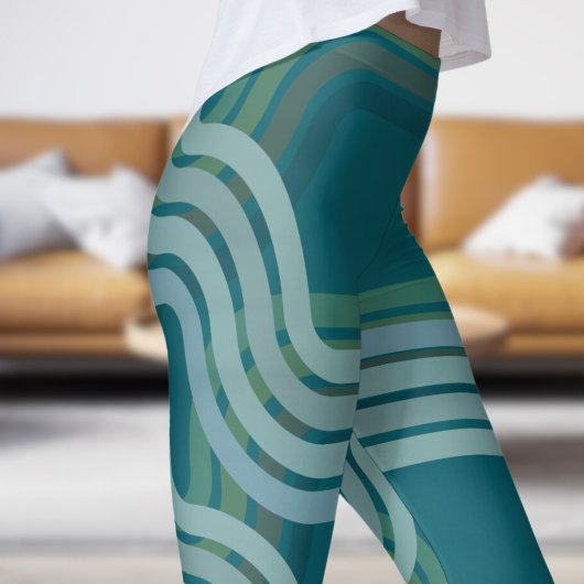 Leggings Motif de courbes Turquoises foncées chic