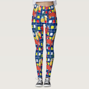 Leggings Motif de crabe côtier et de citron